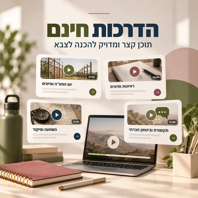 הדרכות חינם · תוכן קצר ומדויק להכנה לצבא